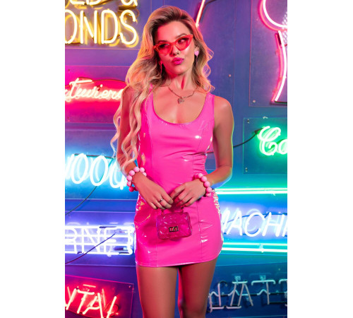 Вінілова мінісукня Leg Avenue Pink vinyl mini dress L, рожева