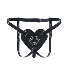 Трусики Серце для страпону Feral Feelings - Hearts Strap-on Belt Black