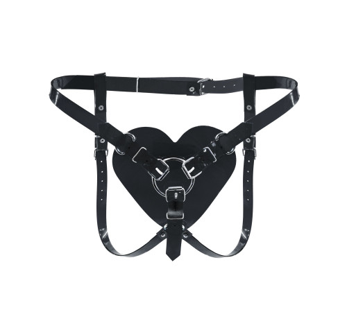 Трусики Серце для страпону Feral Feelings - Hearts Strap-on Belt Black