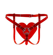 Трусики Серце для страпону Feral Feelings - Hearts Strap-on Belt Red Trasparent