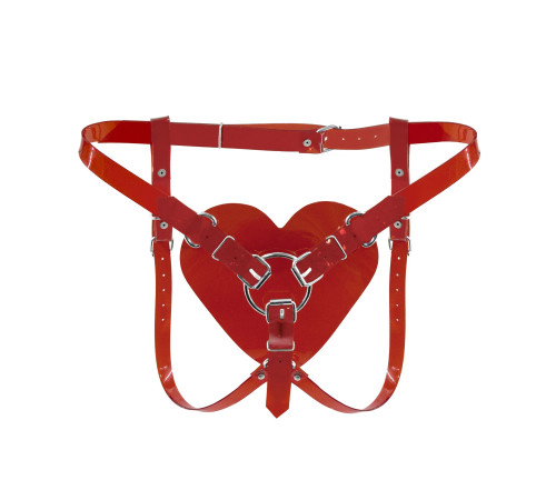 Трусики Серце для страпону Feral Feelings - Hearts Strap-on Belt Red