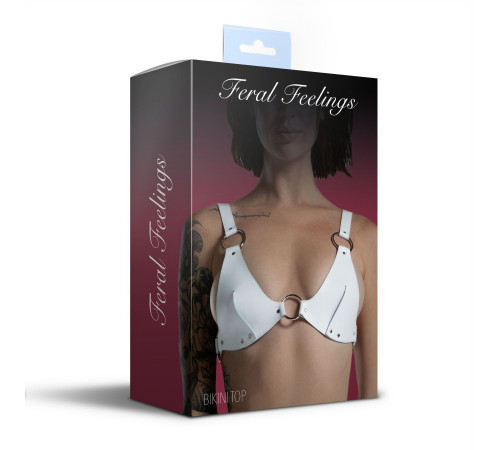 Ліф з натуральної шкіри Feral Feelings - Bikini Top White