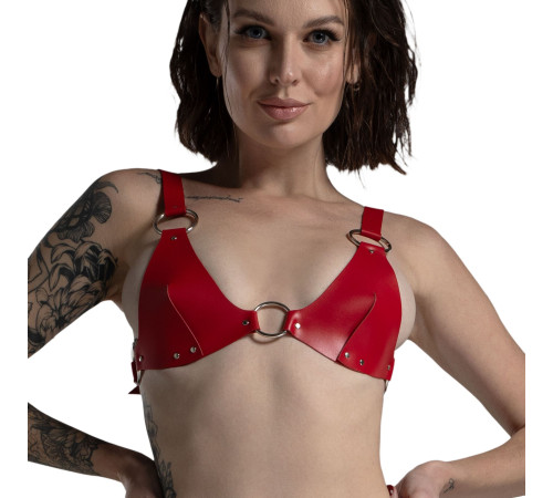 Ліф з натуральної шкіри Feral Feelings - Bikini Top Red