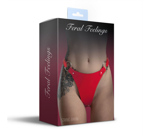 Трусики з натуральної шкіри Feral Feelings - String Bikini Red