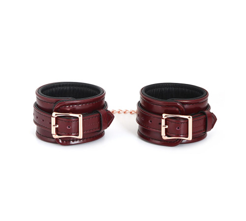 Шкіряні поножі Liebe Seele Wine Red Ankle Cuffs, знімний ланцюжок-кріплення