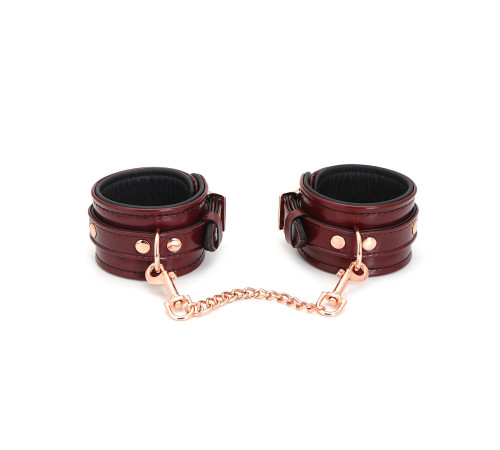 Шкіряні поножі Liebe Seele Wine Red Ankle Cuffs, знімний ланцюжок-кріплення