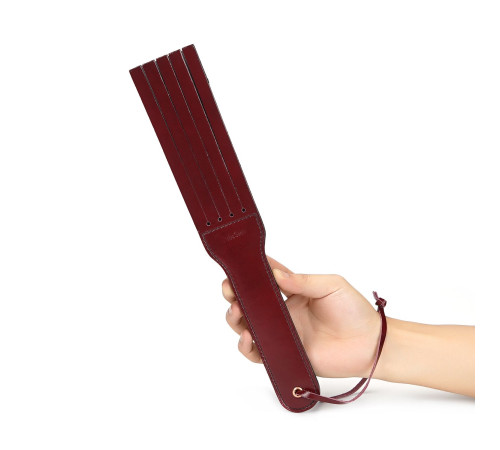 Двосторонній паддл Liebe Seele Wine Red Spanking Paddle, натуральна шкіра