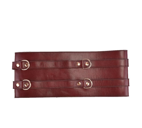 Шкіряний пояс для бондажу Liebe Seele Wine Red Waist Cuff, S Size