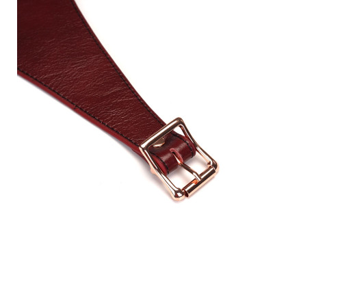 Шкіряні трусики для страпона Liebe Seele Wine Red Strap on Harness, універсальний розмір