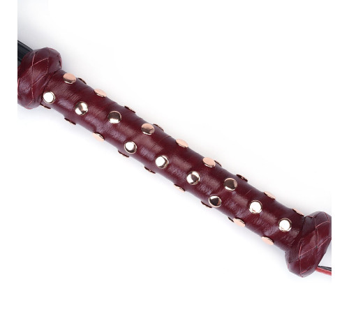 Флогер Liebe Seele Wine Red Studded Flogger, натуральна шкіра