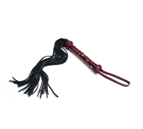 Флогер Liebe Seele Wine Red Studded Flogger, натуральна шкіра