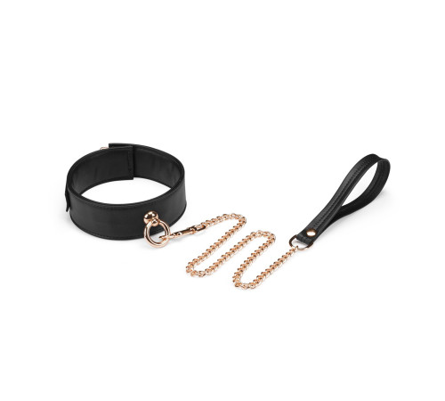 Нашийник з повідцем Liebe Seele Black Organosilicon Collar with Leash