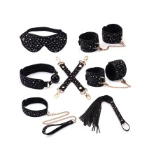 Набір Liebe Seele Stary Nights 7pcs Bondage Kit, фіксатори, нашийник з повідцем, кляп, флогер, маска