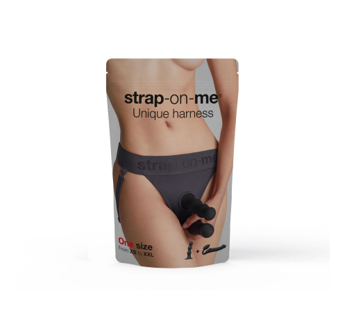 Трусики для страпона Strap-On-Me HARNAIS LINGERIE UNIQUE, One Size, сірі