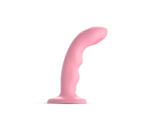 Насадка для страпона з подвійною точковою пульсацією Strap-On-Me TAPPING DILDO WAVE – CORAL PINK, М