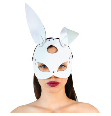 Шкіряна маска Зайчика Art of Sex - Bunny mask, колір Білий