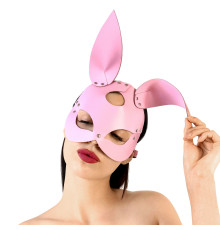 Шкіряна маска Зайчика Art of Sex - Bunny mask, колір Рожевий