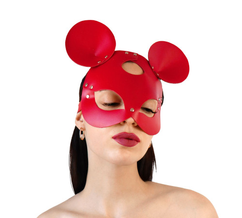 Шкіряна маска мишки Art of Sex - Mouse Mask, колір Червоний