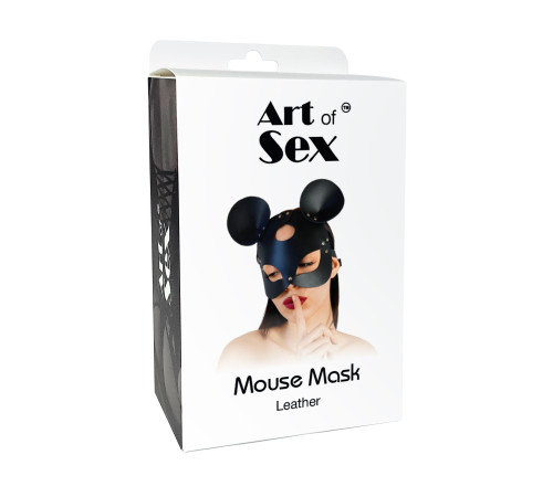 Шкіряна маска мишки Art of Sex - Mouse Mask, колір Червоний