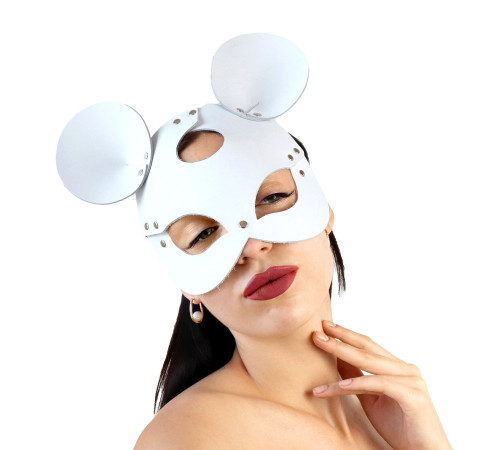 Шкіряна маска мишки Art of Sex - Mouse Mask, колір Білий