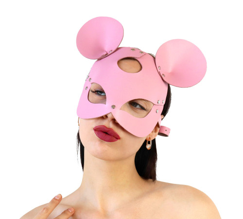 Шкіряна маска мишки Art of Sex - Mouse Mask, колір Рожевий