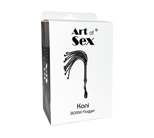 Ажурний батіг Кішка з екошкіри Art of Sex - Kani, колір чорний