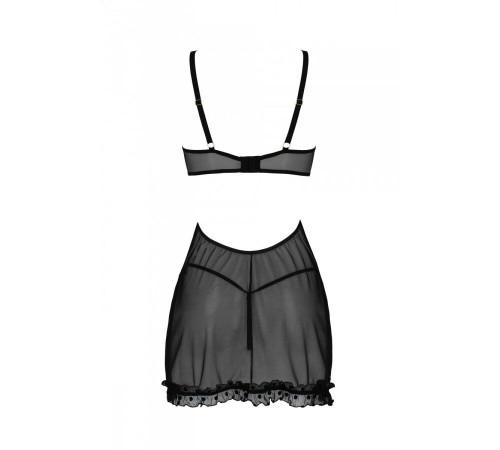 Еротичний пеньюар Passion MARINA CHEMISE, L/XL, black