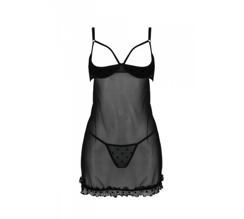 Еротичний пеньюар Passion MARINA CHEMISE, L/XL, black