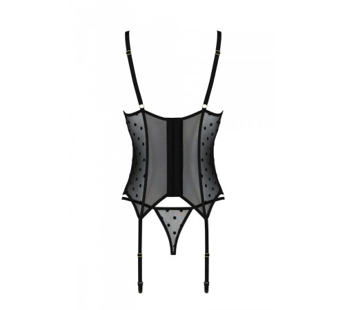 Корсет Passion MARINA CORSET, L/XL, black, з відкритими чашками