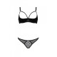 Еротичний комплект Passion MARINA SET WITH OPEN BRA, L/XL, black, відкриті чашки