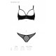 Еротичний комплект Passion MARINA SET WITH OPEN BRA, L/XL, black, відкриті чашки