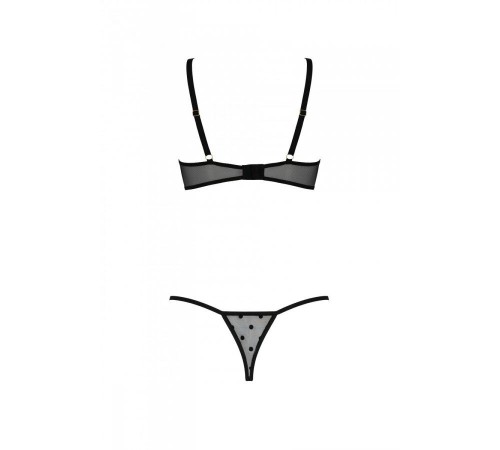 Еротичний комплект Passion MARINA SET WITH OPEN BRA, S/M, black, відкриті чашки