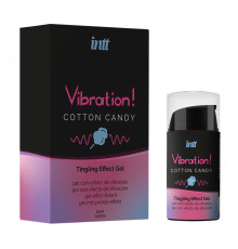 Рідкий вібратор Intt Vibration Cotton Candy (15 мл), густий гель, дуже смачний, діє до 30 хвилин