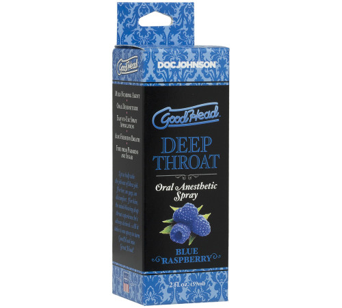 Спрей для мінету Doc Johnson GoodHead DeepThroat Spray - Blue Raspberry 59 мл для глибокого мінету