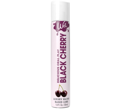 Лубрикант на водній основі Wet Oral Play Black Cherry (30 мл), їстівний, без цукру