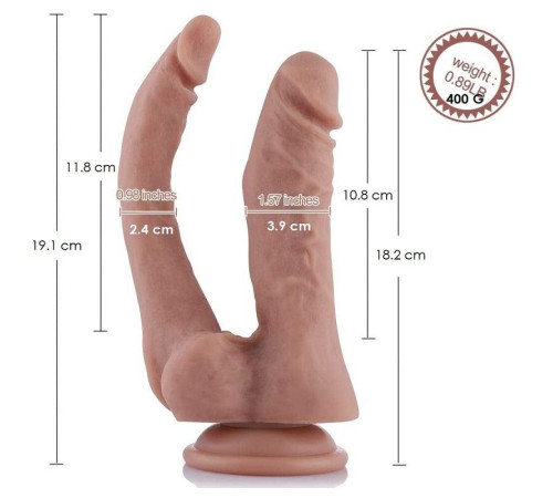 Подвійний фалоімітатор Hismith 9.8" Double Penetrator Silicone Dildo