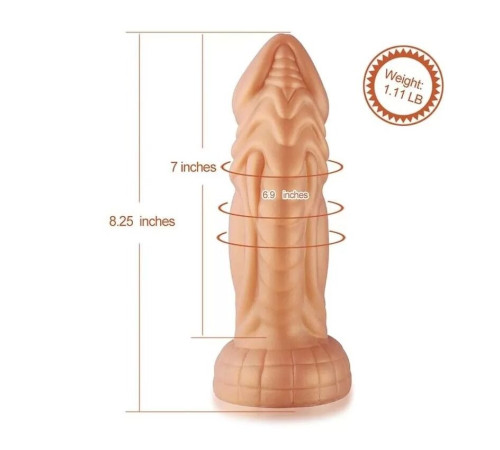 Силіконовий дилдо Hismith Slightly Curved Silicone Dildo Monster Series