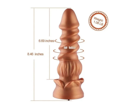 Силіконовий дилдо Hismith Spiral Grain Silicone Dildo Monster Series