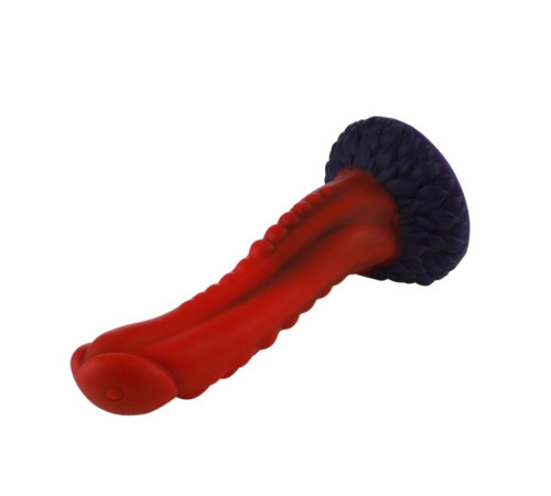 Силіконовий дилдо Hismith 8.35" Curved Silicone Dildo Red Monster Series