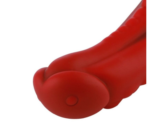 Силіконовий дилдо Hismith 8.35" Curved Silicone Dildo Red Monster Series