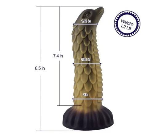 Силіконовий дилдо Hismith 8.5" Squama Beast Silicone Dildo Monster Series