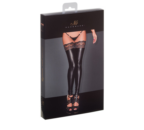 Панчохи з мокрим ефектом Noir Handmade F135 Powerwetlook stockings, S, без мисків