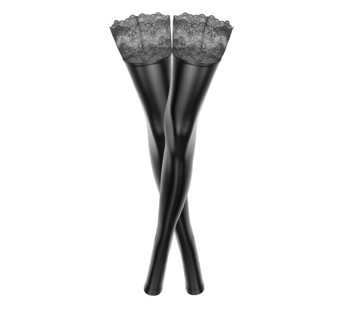 Панчохи з мокрим ефектом Noir Handmade F135 Powerwetlook stockings, S, без мисків