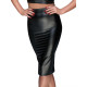 Спідниця-олівець зі шнурівкою Noir Handmade F152 Powerwetlook pencil skirt, M, з мокрим ефектом