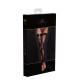 (SALE) Панчохи Noir Handmade F243 Tulle stockings with patterned flock embroidery - L