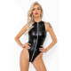 (SALE) Боді Noir Handmade F294 Powerwetlook bodysuit with front zipper - S