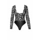 Боді Noir Handmade F296 Psyche bodysuit of lace and wetlook - S