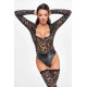 Боді Noir Handmade F296 Psyche bodysuit of lace and wetlook - S