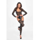 Боді Noir Handmade F296 Psyche bodysuit of lace and wetlook - S