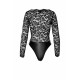 Боді Noir Handmade F296 Psyche bodysuit of lace and wetlook - S